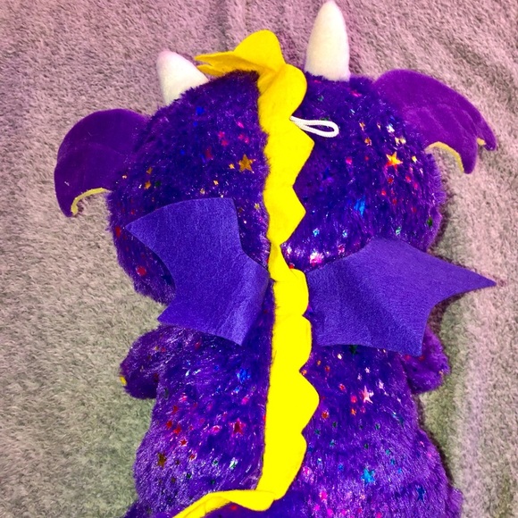Peek A Boo Sparkly Star Plush Horned Purple Dragon - Picture 7 of 10
